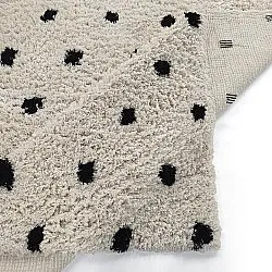 Hochflorteppiche - Soria Natural Cotton Shaggy (offwhite/schwarz)