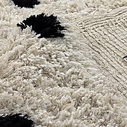 Hochflorteppiche - Soria Natural Cotton Shaggy (offwhite/schwarz)