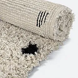 Hochflorteppiche - Soria Natural Cotton Shaggy (offwhite/schwarz)