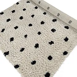 Hochflorteppiche - Soria Natural Cotton Shaggy (offwhite/schwarz)