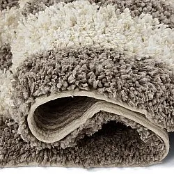 Hochflorteppiche - Thira Stripe Cotton Shaggy (creme/taupe)