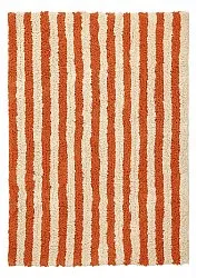 Hochflorteppiche - Thira Stripe Cotton Shaggy (hellgelb/hellorange)