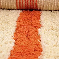 Hochflorteppiche - Thira Stripe Cotton Shaggy (hellgelb/hellorange)
