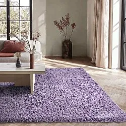 Hochflorteppiche - Combarro Solid Cotton Shaggy (hellviolett)