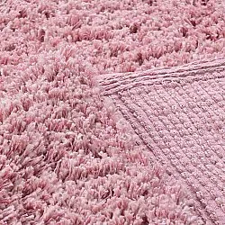 Hochflorteppiche - Combarro Solid Cotton Shaggy (hellrosa)