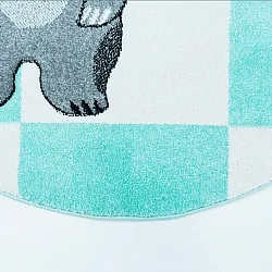 Kinderteppich - Bueno Indian Bear Rund (Türkis)
