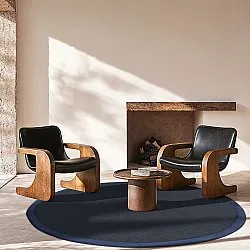 Rund Teppich (sisal) - Agave (dunkelblau)