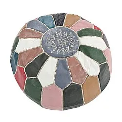 Sitzpoufs - Marokkanischer Leder-Pouf (multi) 04