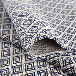 Baumwollteppich - Saltnes (hellgrau/blau)