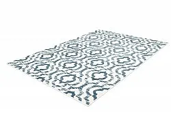 Shaggy Indoor-Outdoor - Trenton (weiß/blau)