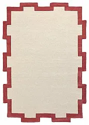 Wollteppich - Agra Hand Tufted Wool Premium (creme/rot)