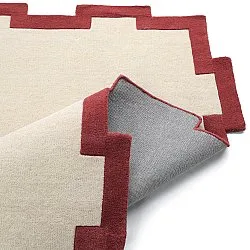 Wollteppich - Agra Hand Tufted Wool Premium (creme/rot)