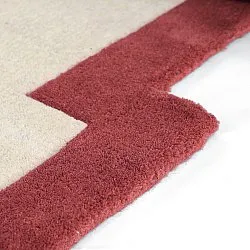 Wollteppich - Agra Hand Tufted Wool Premium (creme/rot)