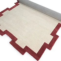 Wollteppich - Agra Hand Tufted Wool Premium (creme/rot)