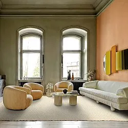 Wollteppich - Ovelia (beige/weiß)