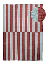 Wollteppich - Peniche (hellblau/rot)
