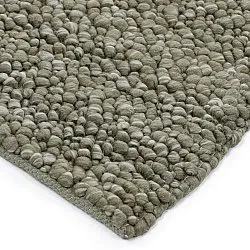 Wollteppich - Sala Irregular Wool Bubble (moosgrün/weiße melange)