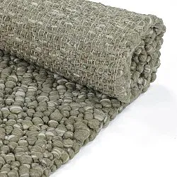 Wollteppich - Sala Irregular Wool Bubble (moosgrün/weiße melange)