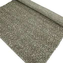 Wollteppich - Sala Irregular Wool Bubble (moosgrün/weiße melange)
