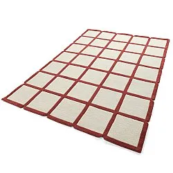 Wollteppich - Syl Hand Tufted Wool Premium (rot/weiß)