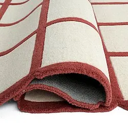 Wollteppich - Syl Hand Tufted Wool Premium (rot/weiß)