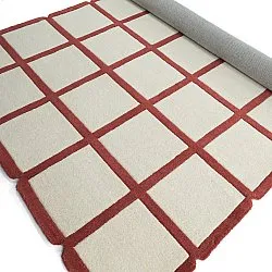 Wollteppich - Syl Hand Tufted Wool Premium (rot/weiß)