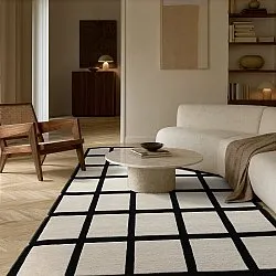 Wollteppich - Syl Hand Tufted Wool Premium (schwarz/weiß)