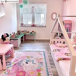 Kinderteppich - Unicorn Flowers (rosa)