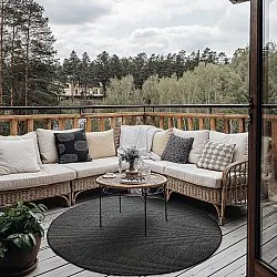 Rund Teppich - Indoor/Outdoor Bennett (schwarz)