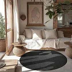 Rund Teppich - Indoor/Outdoor Bennett (schwarz)