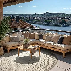 Rund Teppich - Indoor/Outdoor Devon (beige)