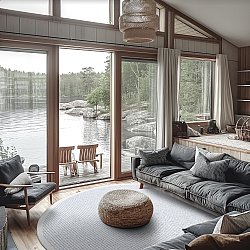 Rund Teppich - Tromsø (blau)