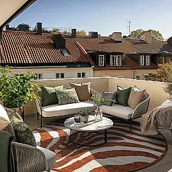 Rund Teppich - Indoor/Outdoor Winona (orange)