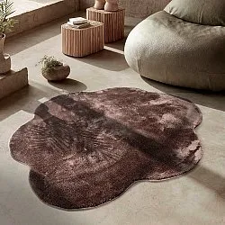 Runder Wellen-Teppich - Aranga Super Soft Fur (dunkelbraun)