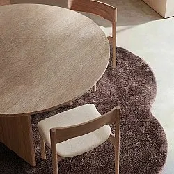 Runder Wellen-Teppich - Aranga Super Soft Fur (dunkelbraun)