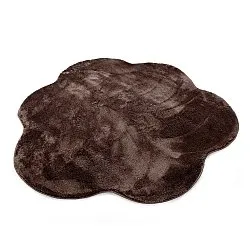Runder Wellen-Teppich - Aranga Super Soft Fur (dunkelbraun)