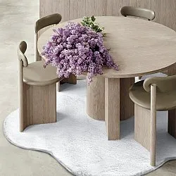 Runder Wellen-Teppich - Aranga Super Soft Fur (weiß)