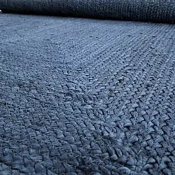 Juteteppich mit Wellenform - San Francisco (blau)