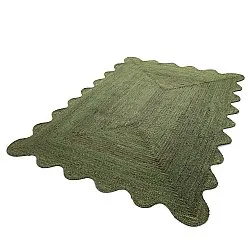 Juteteppich mit Wellenform - San Francisco (militärgrün)