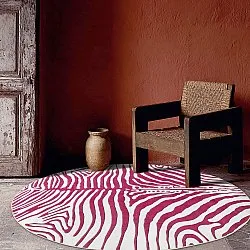 Rund Teppich - Zebra (rosa)