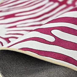 Rund Teppich - Zebra (rosa)