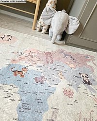 Kinderteppich - Animal Map (beige)
