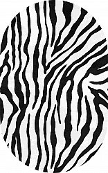 Ovaler Teppich - Zebra (schwarz/weiß)