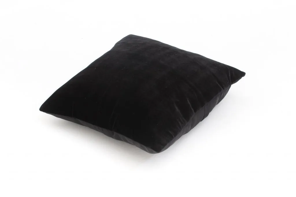 Seidensamt-Kissen (schwarz) (kissenbezug) 45 x 45 cm
