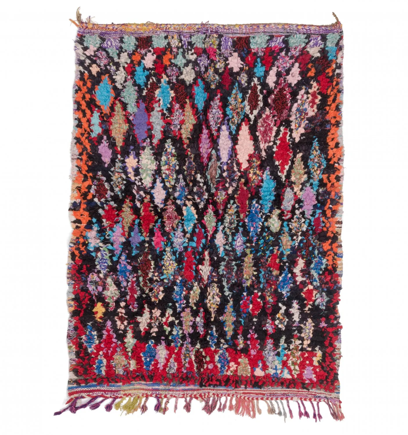 Marokkanischer Berber Teppich Boucherouite 185 x 125 cm