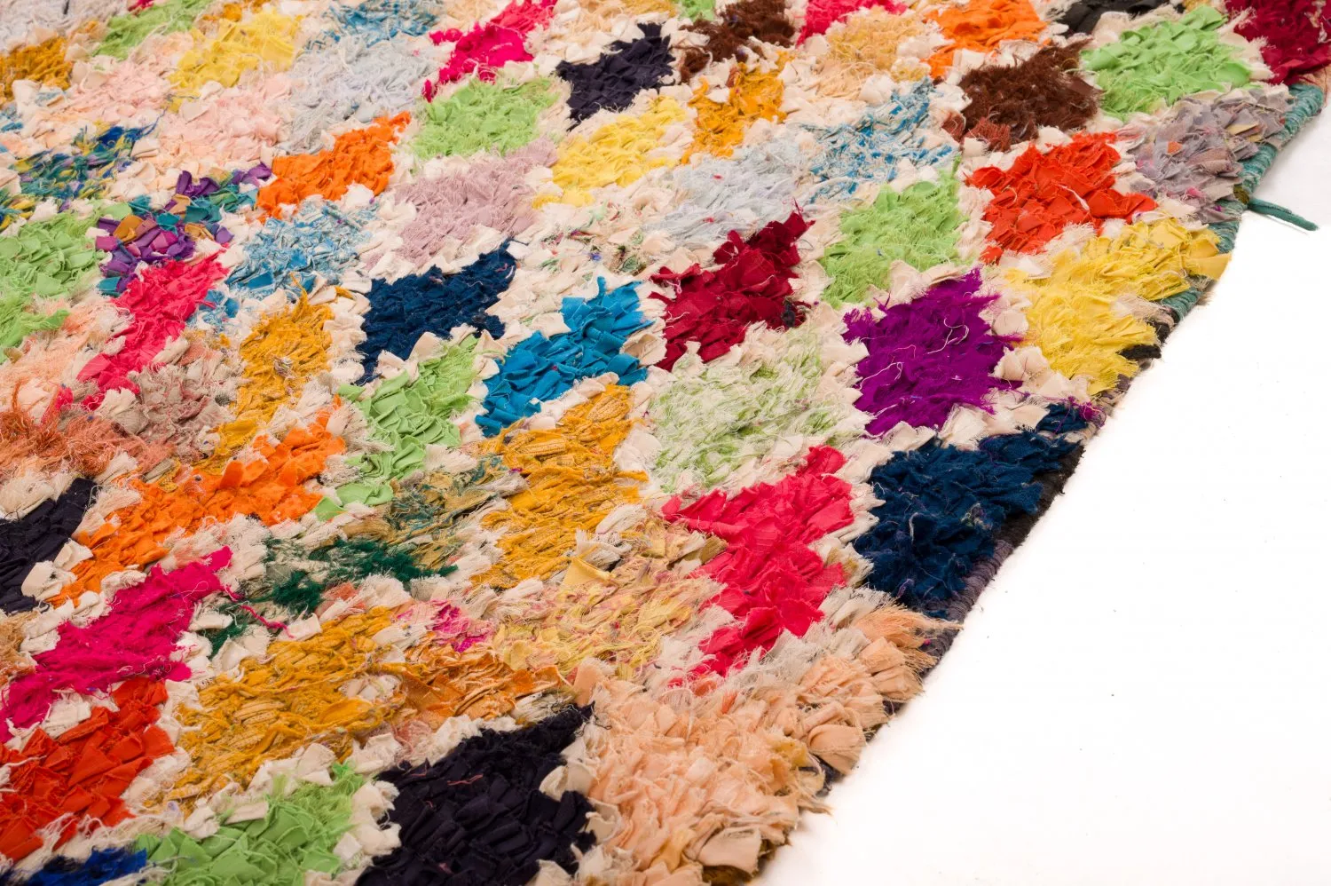 Marokkanischer Berber Teppich Boucherouite 120 x 335 cm