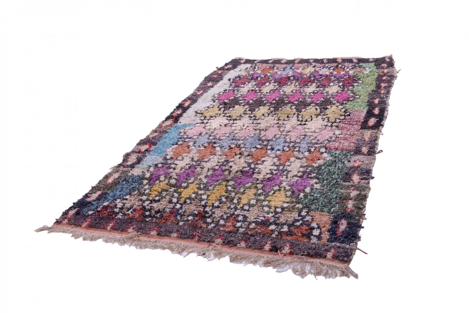 Marokkanischer Berber Teppich Boucherouite 270 x 145 cm