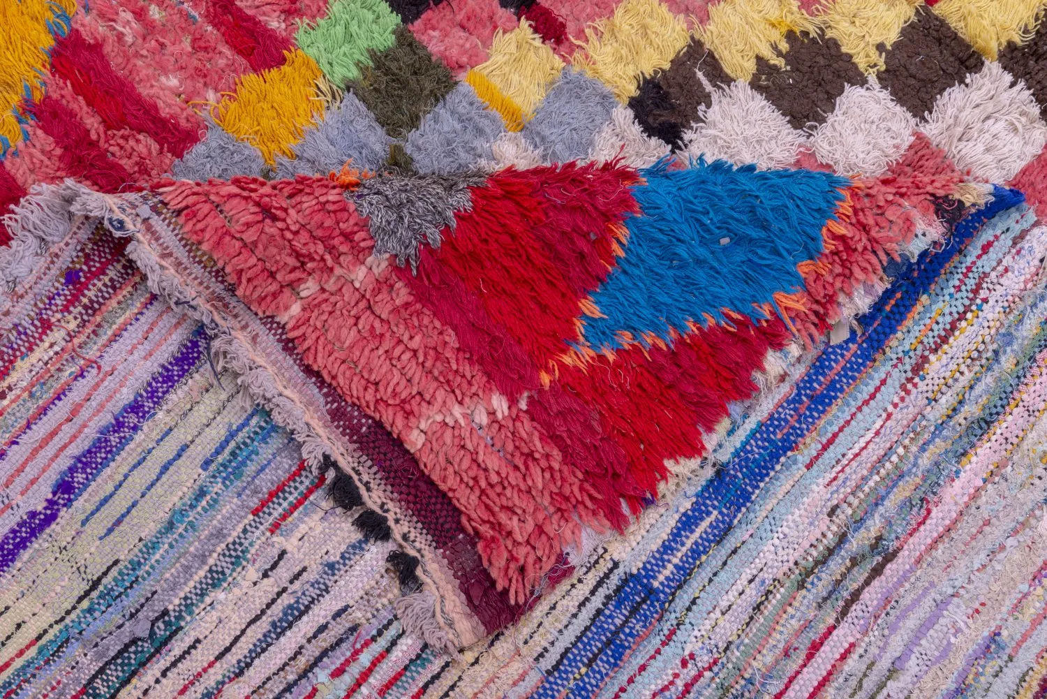 Marokkanischer Berber Teppich Boucherouite 240 x 140 cm