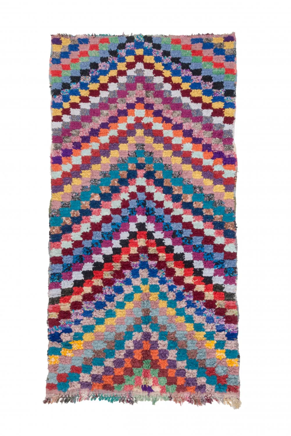 Marokkanische Berber Teppich Boucherouite 245 x 125 cm
