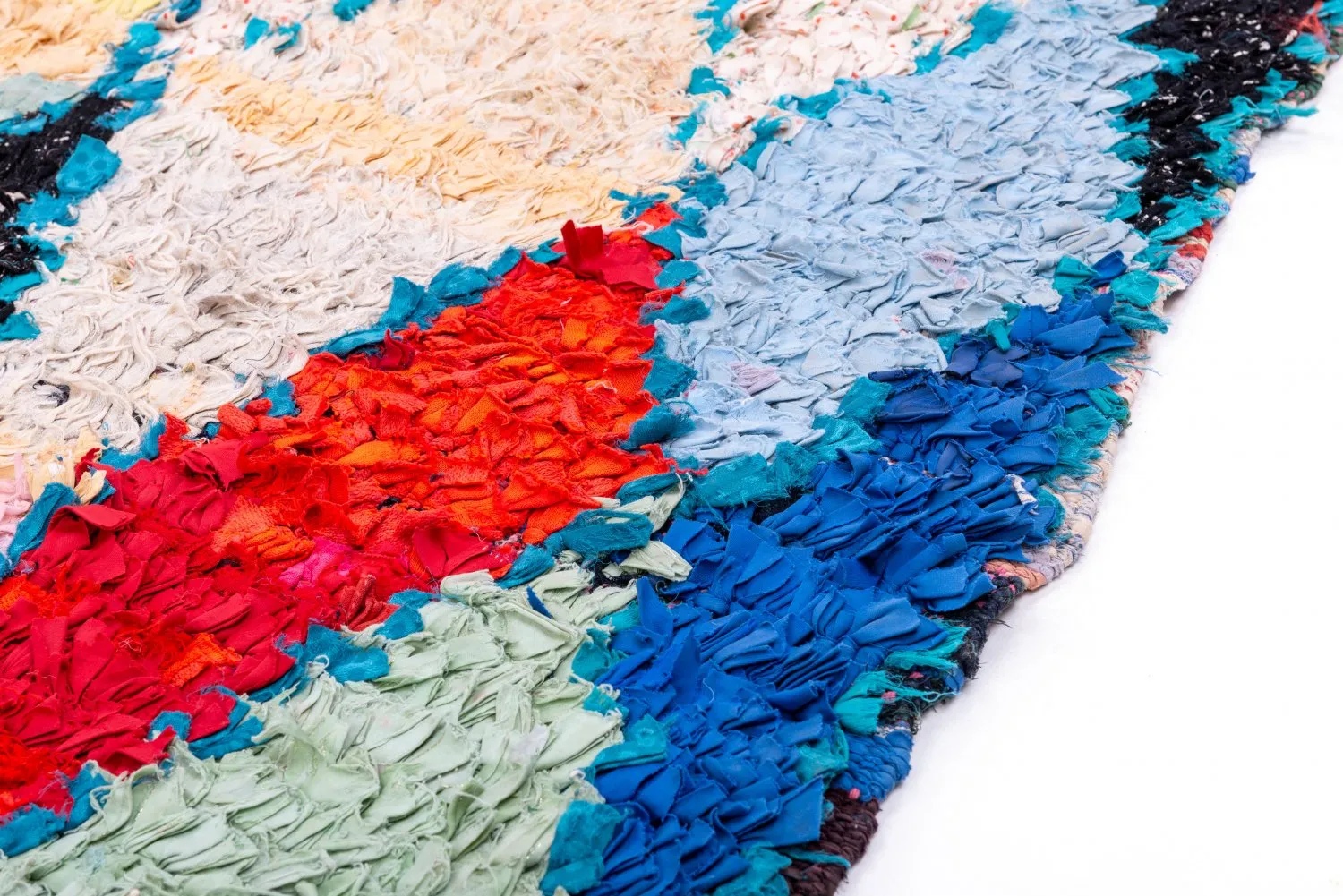 Marokkanischer Berber Teppich Boucherouite 200 x 130 cm
